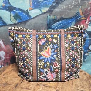 Johnny Was Multicolor Embroidered Tote